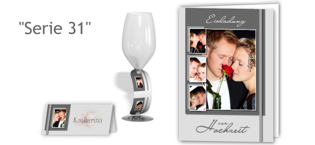 Hochzeitseinladungen und Danksagungen zur Hochzeit Serie 31
