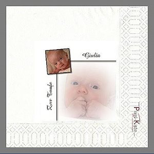 Serviette mit Foto zur Taufe