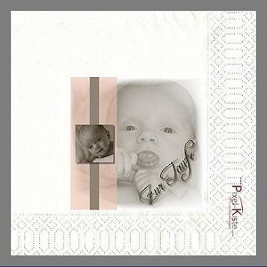 Serviette mit Foto zur Taufe oder Namensweihe